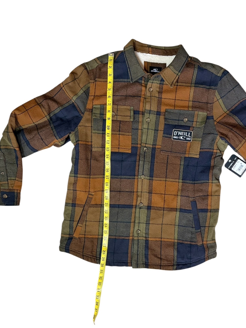 O'Neill Men's Redmond High Pile Lined Plaid Shirt Jacket NWT - Picture 4 of 13